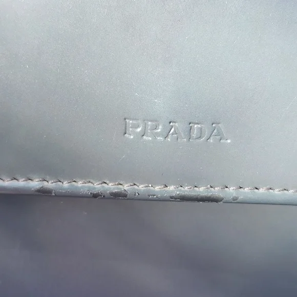 Prada Vintage Slate Gray Patent Leather Envelope Wallet - Picture 2 of 14